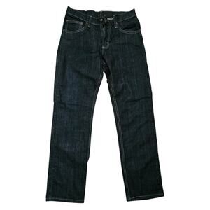 Lee Boys Size 16 Regular Straight Fit Jeans Dark Indigo Denim Flat Front